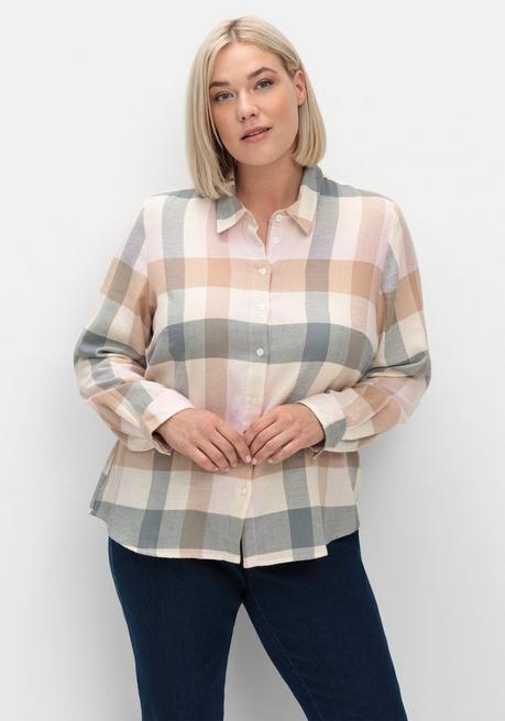 sheego Flanellbluse im Karomuster - rosé gemustert sheego Zeitbegrenzte Promotion