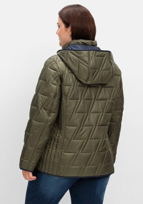 sheego Wendesteppjacke mit Kapuze und Stehkragen - khaki sheego Bis zu 50% Rabatt