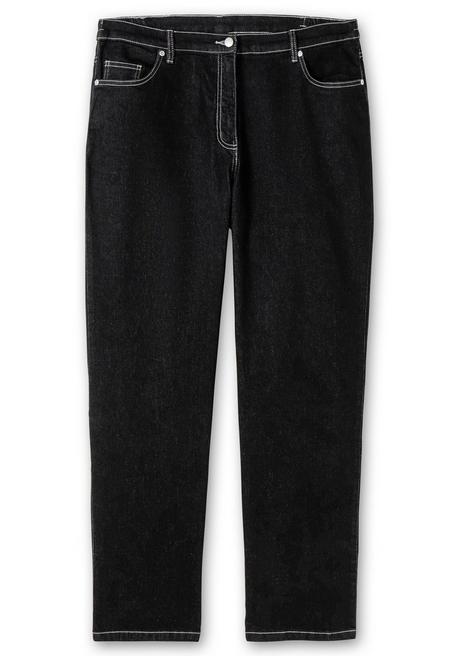 sheego Gerade Jeans mit seitlichem Stretchbund - black Denim sheego Nur für heute
