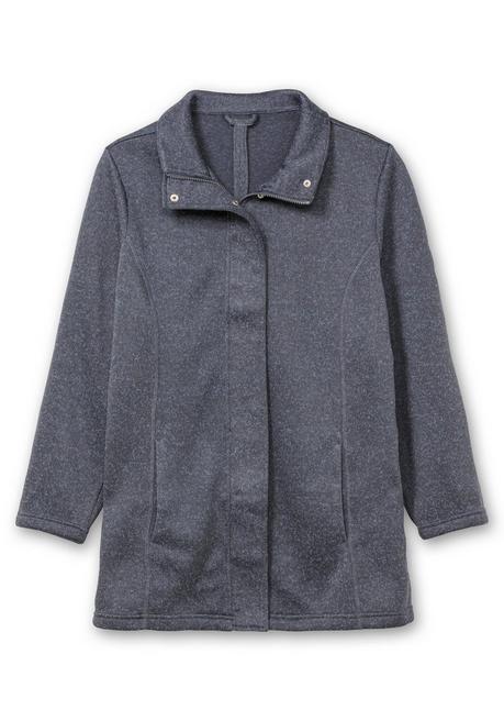 sheego Jacke aus meliertem Strickfleece - taubenblau sheego Clearance-Verkauf