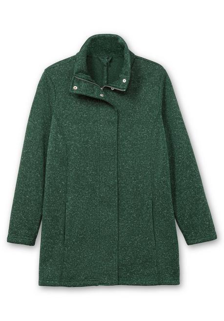 sheego Jacke aus meliertem Strickfleece - moosgrün sheego Kostenloser Versand international