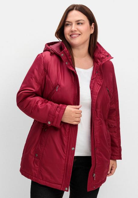 sheego Steppjacke mit Tunnelzug in der Taille - weinrot sheego Rabatte dieses Monats