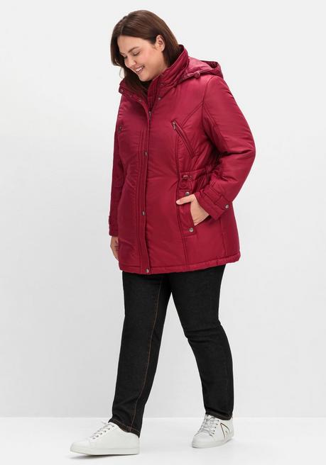 sheego Steppjacke mit Tunnelzug in der Taille - weinrot sheego Rabatte dieses Monats