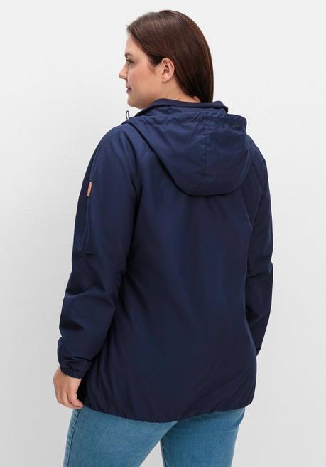 sheego Kapuzenjacke aus Microfaser, mit Kontrastdetails - marine sheego Outlet
