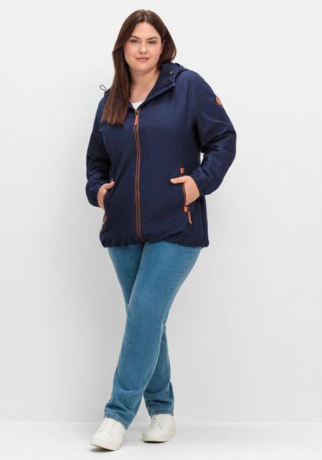 sheego Kapuzenjacke aus Microfaser, mit Kontrastdetails - marine sheego Outlet