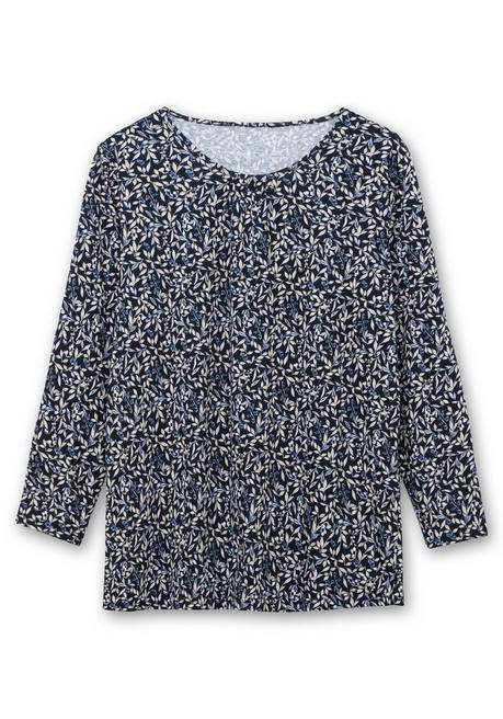 sheego Langarmshirt aus Jersey mit Minimalprint - marine gemustert sheego Verkauf