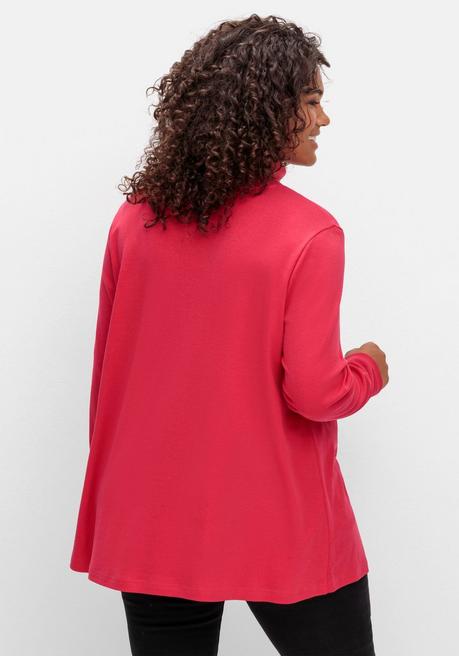 sheego Langarmshirt mit Rollkragen, in A-Linie - magenta sheego Angebote