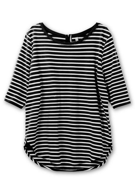 sheego Longshirt in Oversized-Form mit Streifen - schwarz-weiß sheego Schlussverkauf
