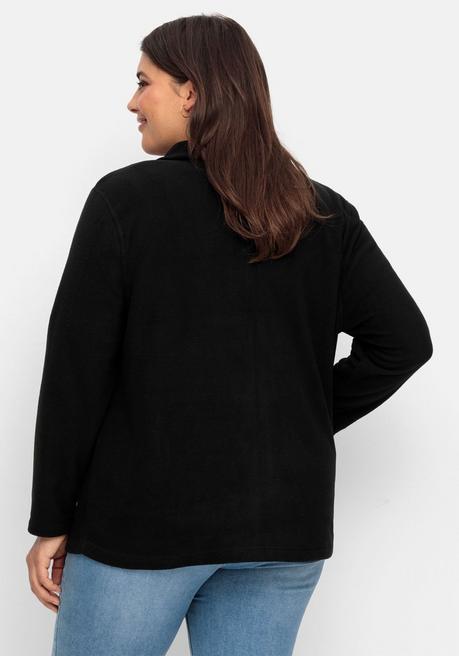 sheego Kuschelige Fleecejacke mit Reißverschluss - schwarz sheego Günstiger Verkauf