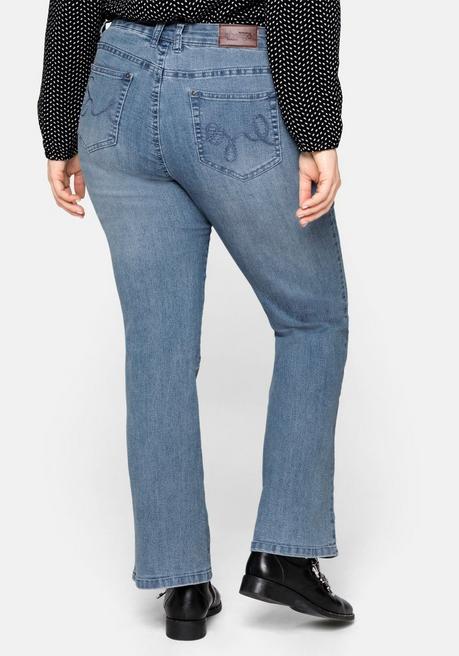 sheego Bootcut-Jeans in 5-Pocket-Form, mit Used-Effekten - light blue Denim sheego Meist gekauft
