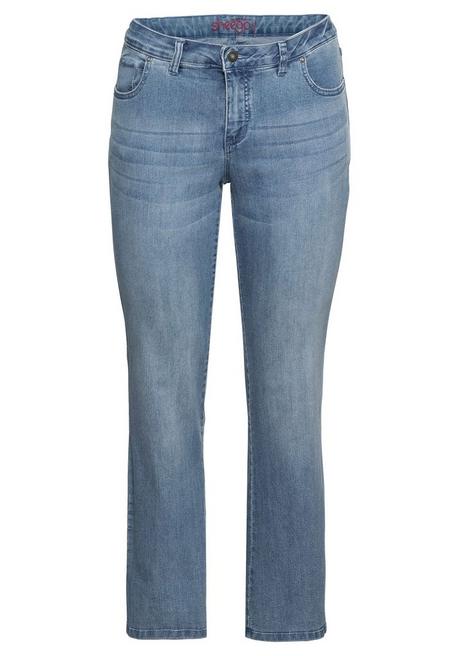 sheego Bootcut-Jeans in 5-Pocket-Form, mit Used-Effekten - light blue Denim sheego Meist gekauft