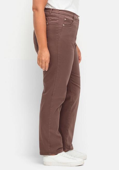 sheego Gerade Stretch-Jeans mit Komfortbund - braun sheego Fabrik Onlineshop