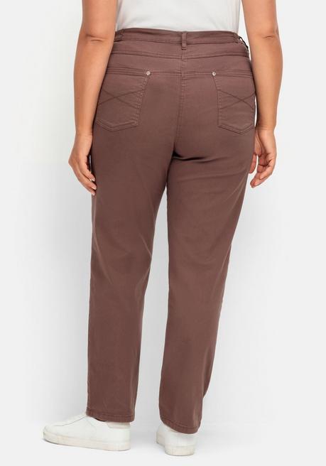 sheego Gerade Stretch-Jeans mit Komfortbund - braun sheego Fabrik Onlineshop