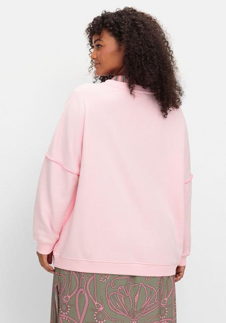 sheego loves miss goodlife Sweatshirt mit Frontprint und Rundhalsausschnitt - pastellflieder bedruckt sheego Fabrikpreis