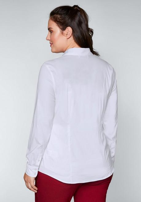 sheego Bluse in leicht tailliertem Schnitt, mit Stretchanteil - weiß sheego Sonderangebot