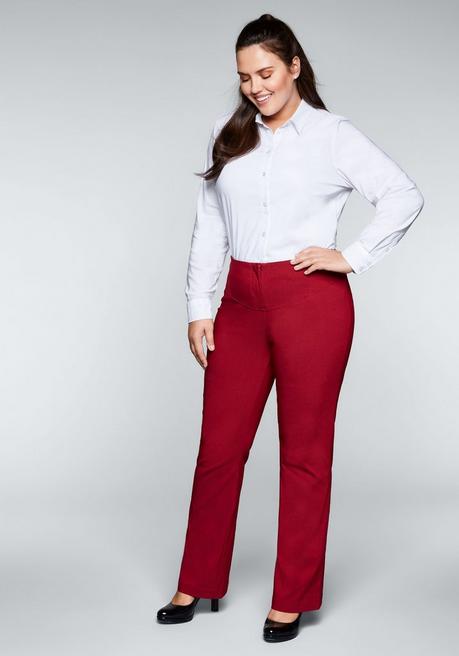 sheego Bluse in leicht tailliertem Schnitt, mit Stretchanteil - weiß sheego Sonderangebot