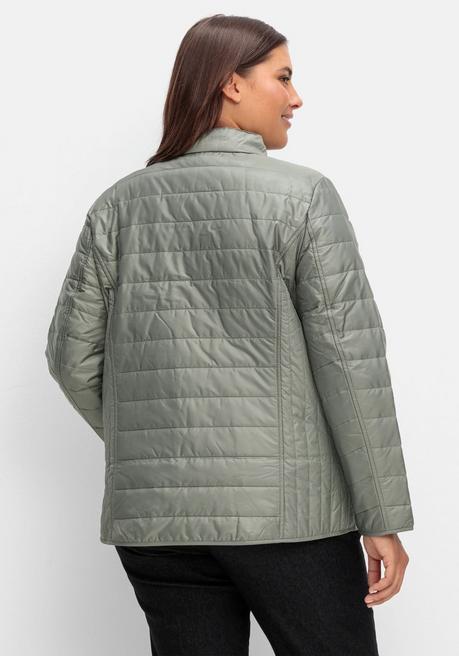 sheego Leicht wattierte Steppjacke mit Stehkragen - hellgrau sheego Versandkostenfrei