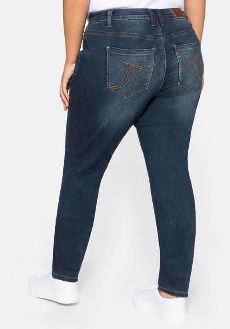 sheego Skinny Power-Stretch-Jeans in 5-Pocket-Form - dark blue Denim sheego Flash Sale