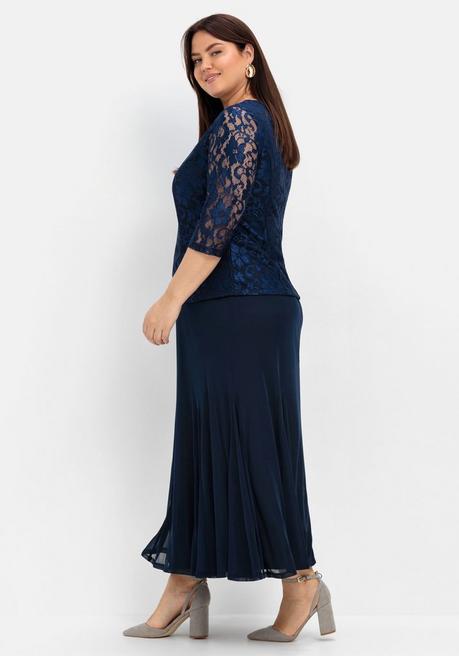 sheego Abendkleid mit floraler Spitze - marine sheego Exklusivangebot