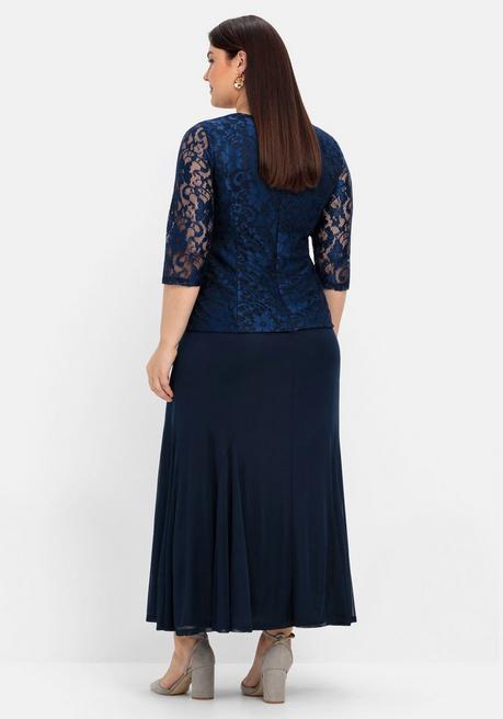 sheego Abendkleid mit floraler Spitze - marine sheego Exklusivangebot