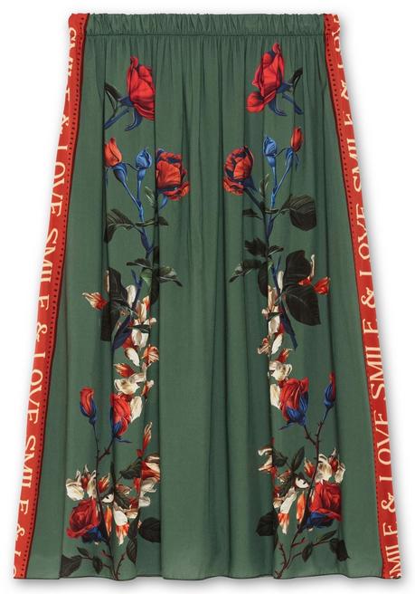 sheego loves miss goodlife Maxirock mit floralem Print, aus Viskose-Satin - grün bedruckt sheego Cyber Monday