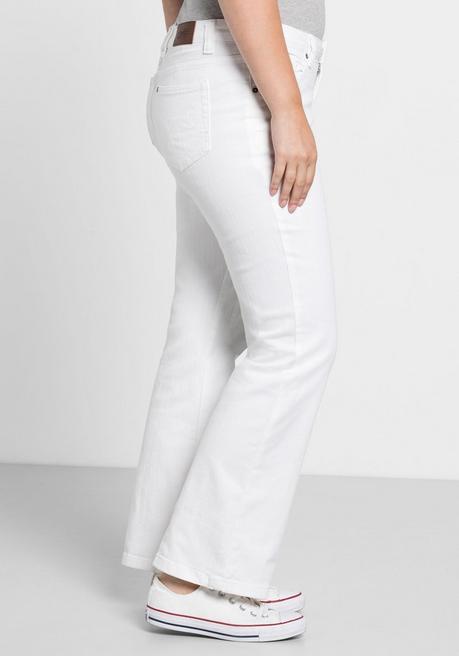 sheego Bootcut-Jeans in 5-Pocket-Form, mit Used-Effekten - white Denim sheego Osterangebot