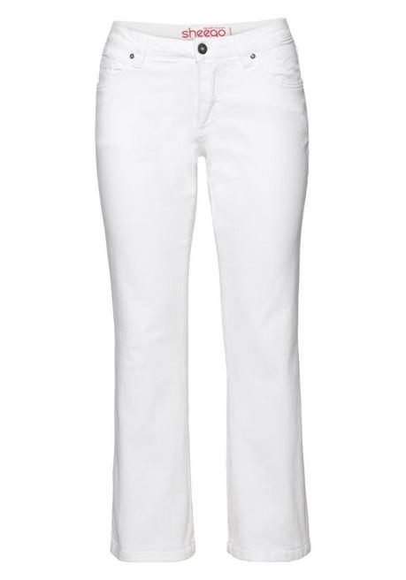 sheego Bootcut-Jeans in 5-Pocket-Form, mit Used-Effekten - white Denim sheego Osterangebot