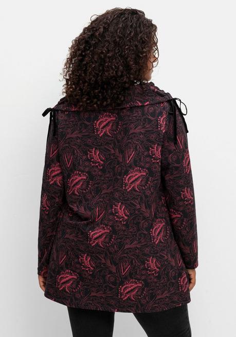 sheego by Joe Browns Sweatshirt in Longform mit weitem Kragen - beere gemustert sheego Lagerräumung