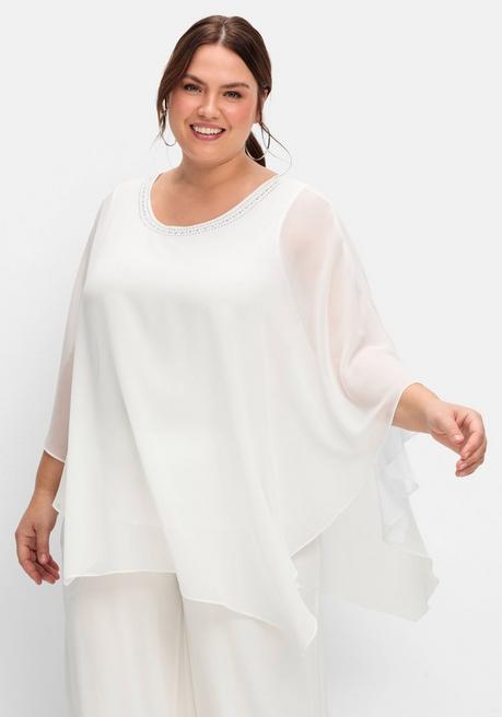 sheego Tunika in 2-in-1-Optik - offwhite sheego Heißer Verkauf