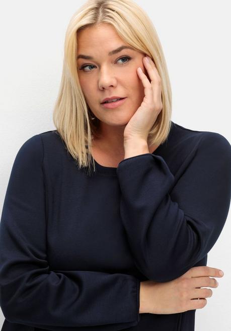 sheego Shirtkleid in schwerer Qualität, mit Raffung hinten - tiefblau sheego Online Outlet