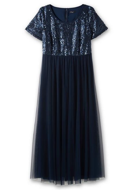 sheego Abendkleid in A-Linie, mit Pailletten - marine sheego Blitzangebot