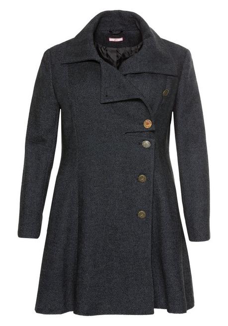 sheego by Joe Browns Kurzmantel im asymmetrischen Schnitt - schwarz-blau sheego Neuheiten