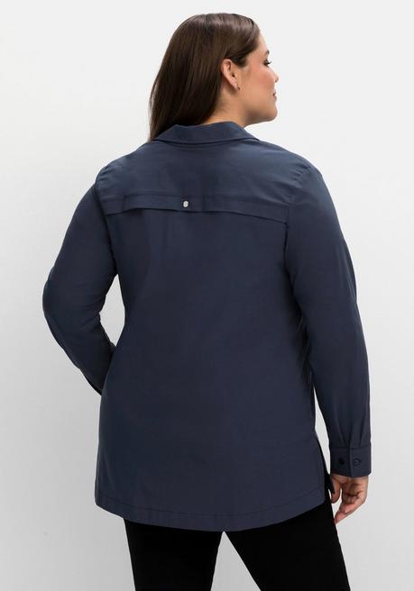 sheego Hemdbluse mit verdeckter Knopfleiste - nachtblau sheego Räumungsverkauf