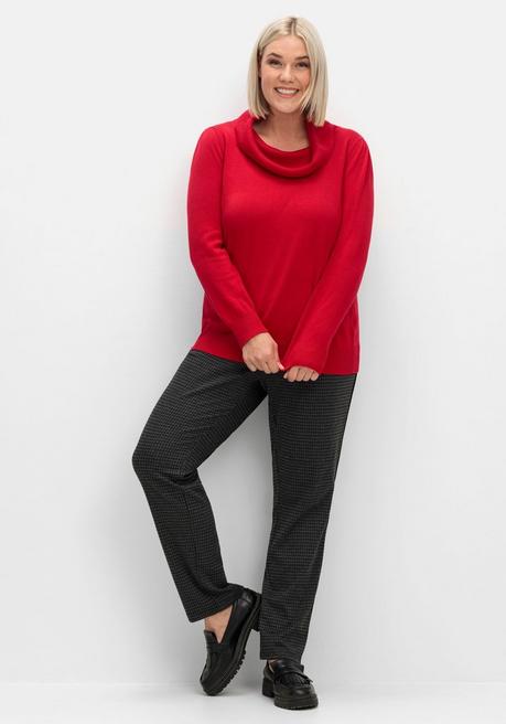 sheego Pullover mit weitem Wasserfall-Rollkragen - rot sheego Super Sparpreis