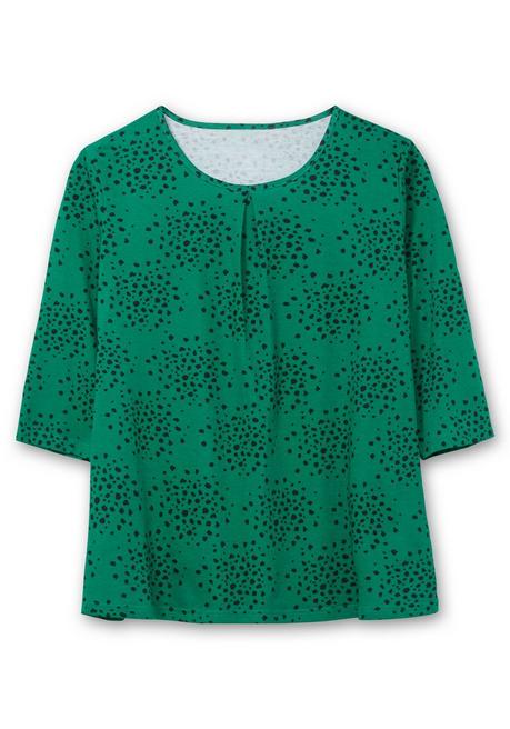 sheego 3/4-Arm-Shirt mit Konfetti-Print - tiefgrün gemustert sheego JETZT KAUFEN