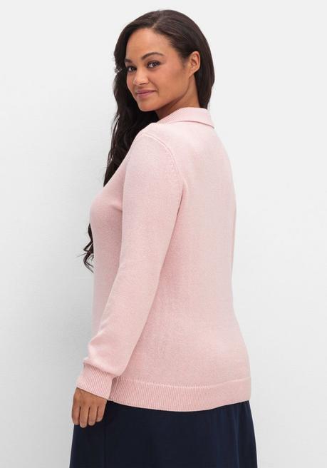 sheego Pullover mit Polokragen, in melierter Optik - rosenquartz sheego Bis zu 65% Rabatt
