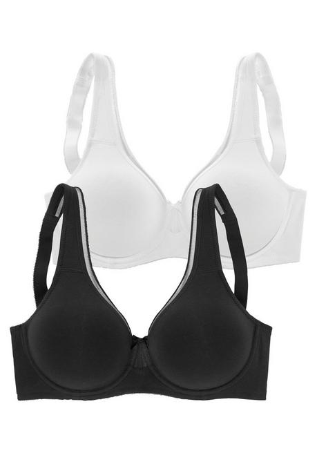 PETITE FLEUR Doppelpack Minimizer-BHs - weiß+schwarz sheego Vierteljährliche Förderung