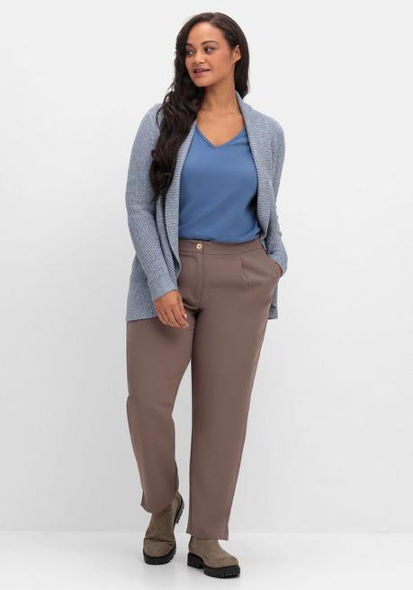 sheego Verschlusslose Strickjacke mit Schalkragen - rauchblau sheego Neueste Mode