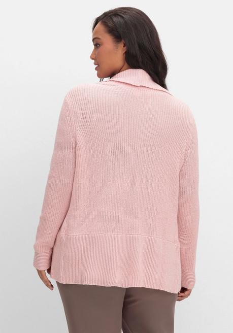 sheego Verschlusslose Strickjacke mit Schalkragen - rosenquartz sheego Zeitlich begrenztes Angebot