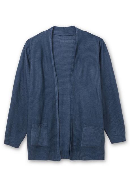sheego Verschlusslose Strickjacke im Linksstrickmuster - rauchblau sheego Blitzangebot