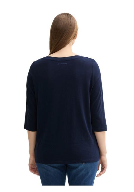 TOM TAILOR Plus 3/4-Arm-Shirt mit U-Boot-Ausschnitt - marine sheego Neuheiten