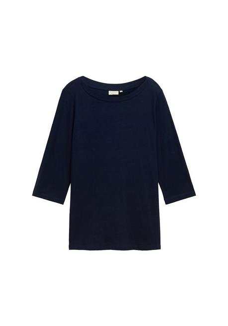 TOM TAILOR Plus 3/4-Arm-Shirt mit U-Boot-Ausschnitt - marine sheego Neuheiten