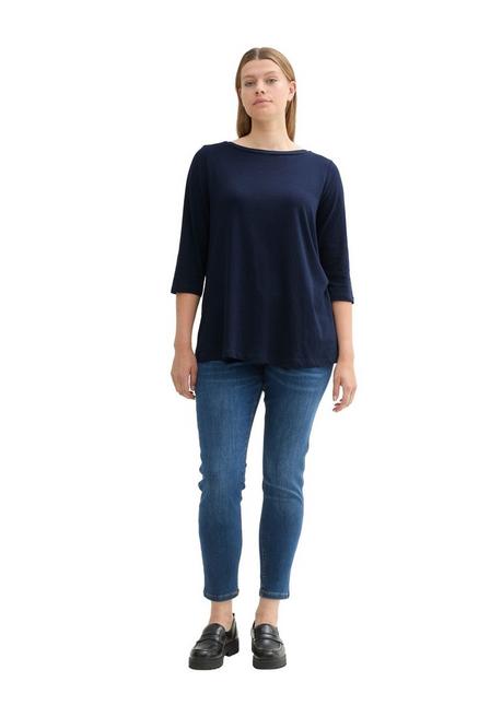 TOM TAILOR Plus 3/4-Arm-Shirt mit U-Boot-Ausschnitt - marine sheego Neuheiten