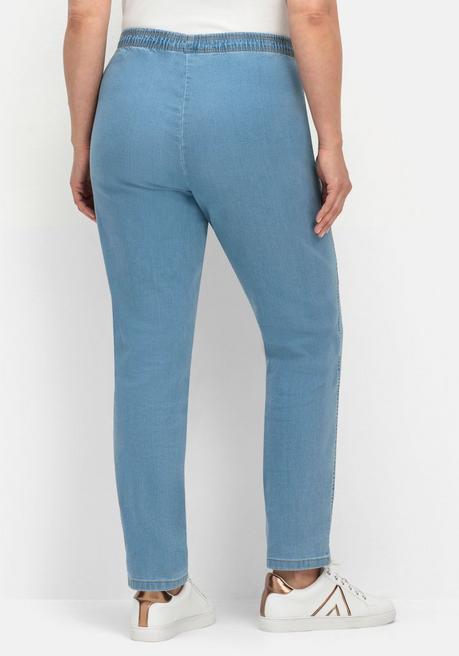 sheego Schmale Jeans mit Stretchbund, ohne Taschen - light blue Denim sheego Saisonale Angebote