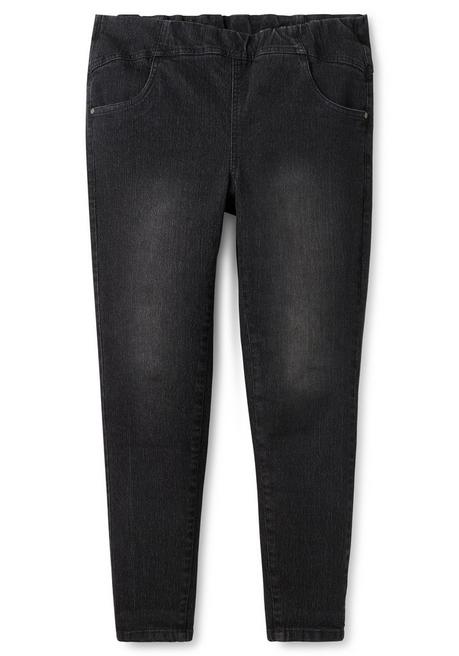 sheego Jeggings mit breitem Gummibund - black Denim sheego VIP-Rabatte