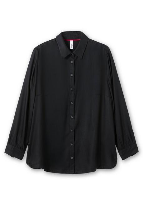 sheego Bluse aus weich fließendem Viskose-Twill - schwarz sheego Super Sparpreis