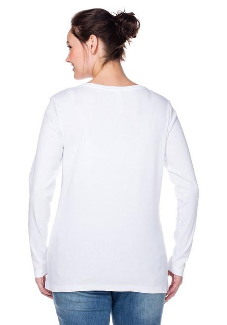 sheego Langarmshirt mit Knopfleiste - weiß sheego Wochenangebot