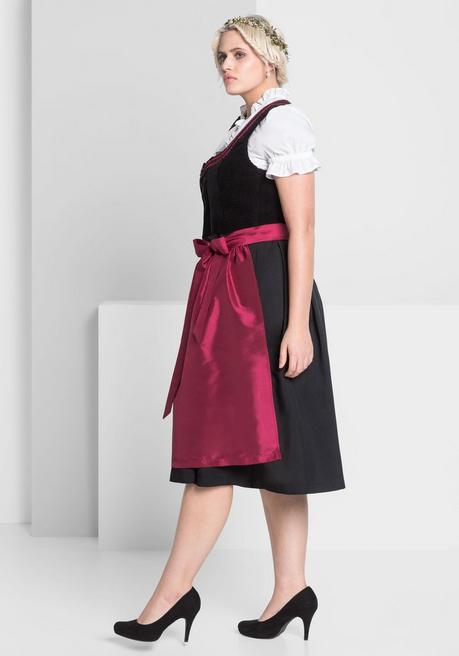 sheego Dirndl mit Schürze und Bluse 3tlg. - schwarz-rot sheego Kostenlose Rückgabe