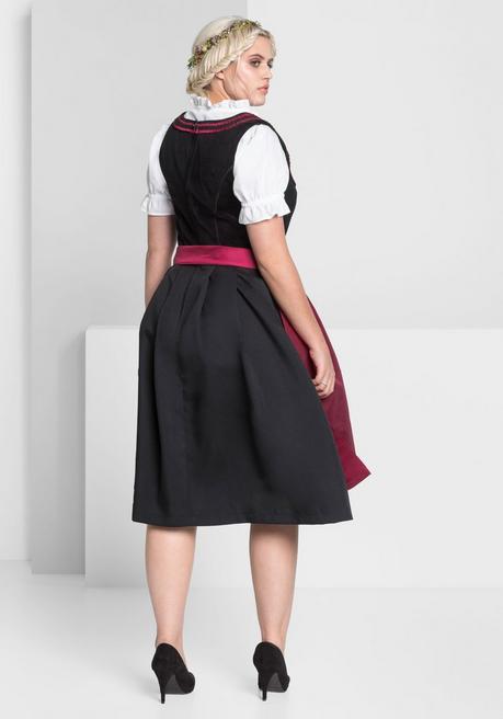 sheego Dirndl mit Schürze und Bluse 3tlg. - schwarz-rot sheego Kostenlose Rückgabe
