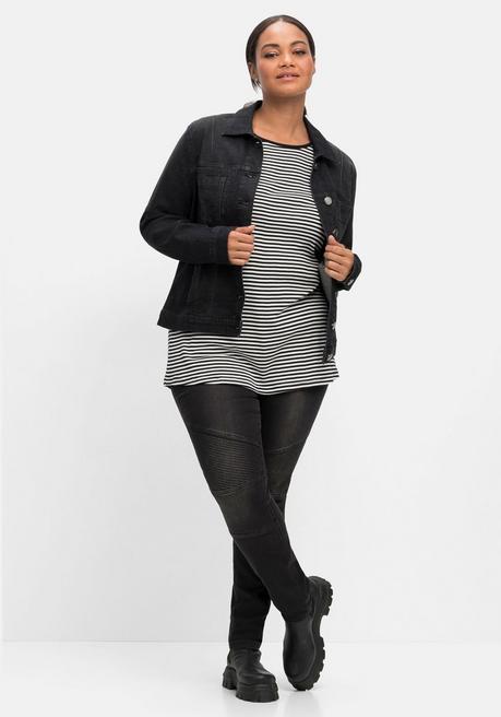 sheego Jeansjacke in leicht taillierter und verkürzter Form - black used Denim sheego Begrenzte Freigabe